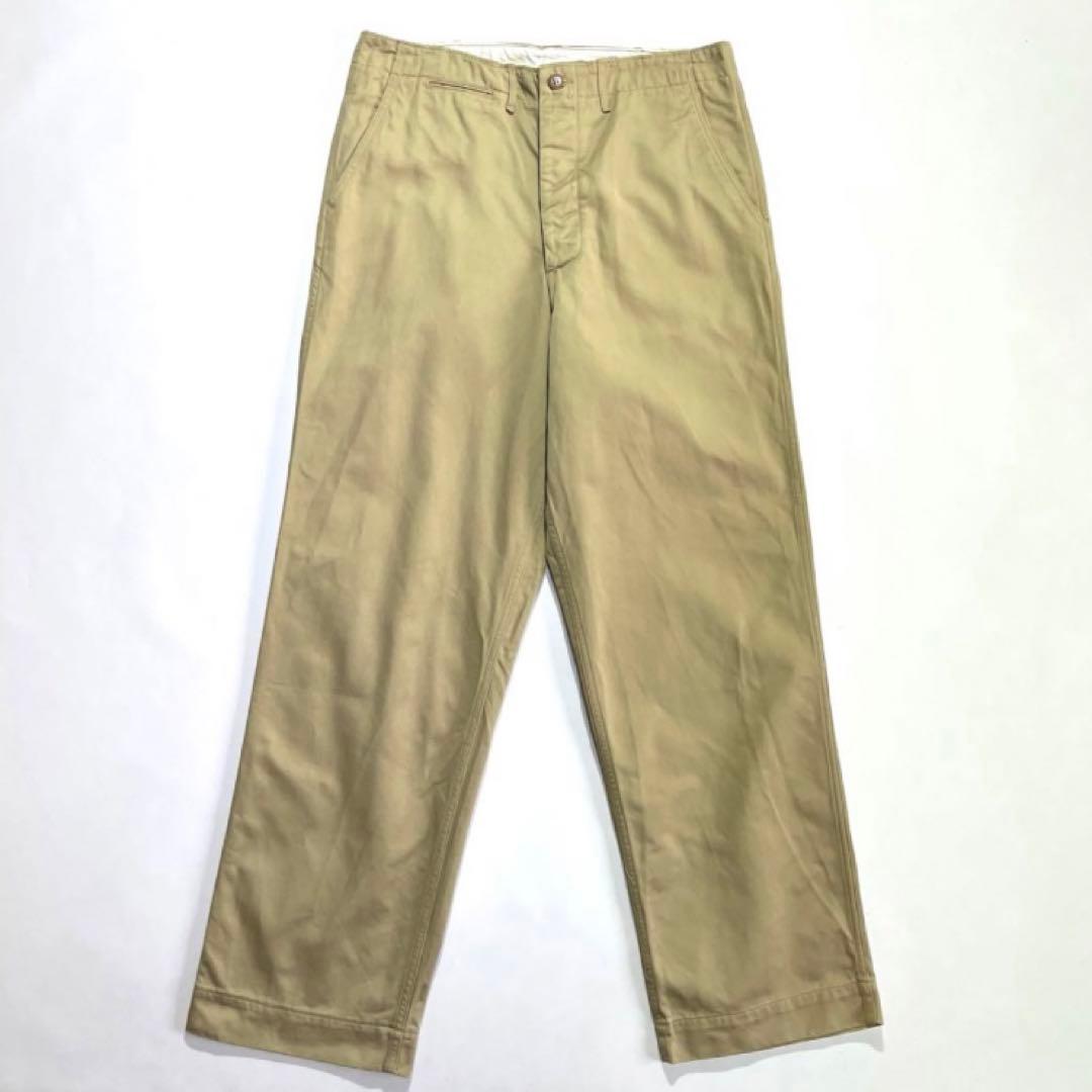 80s 90s USARMY チノパン W36L31 ベージュ M-41 両玉縁