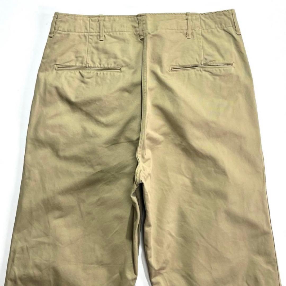 80s 90s USARMY チノパン W36L31 ベージュ M-41 両玉縁