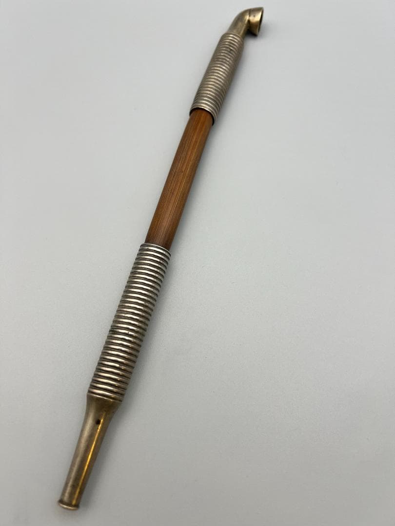 【海】レア煙管　キセル　巻き線文　細密手彫　細工　アンティーク　約66g