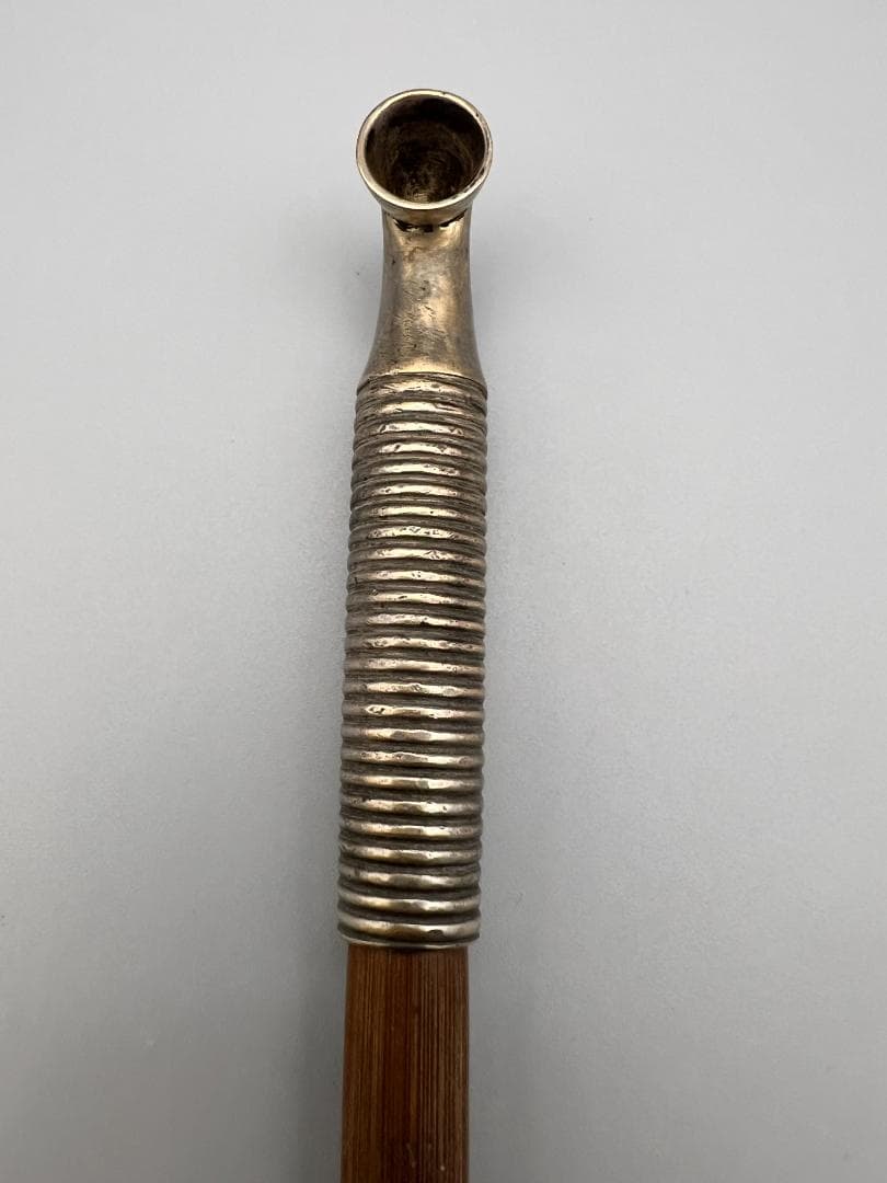 【海】レア煙管　キセル　巻き線文　細密手彫　細工　アンティーク　約66g