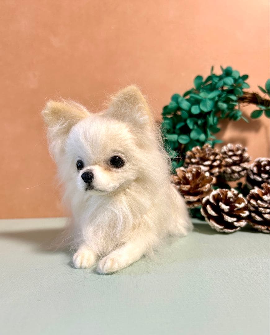 羊毛フェルト　おすましチワワ