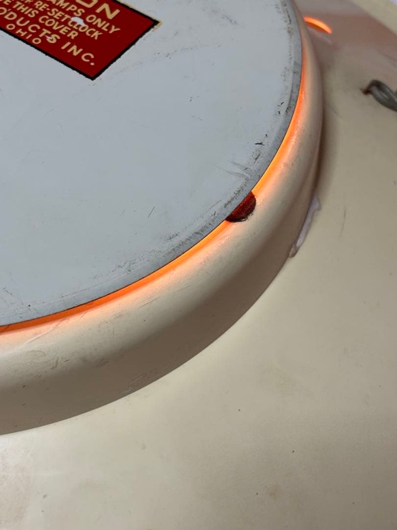 ビンテージ50年代CBS ラジオ＆テレビ時計 ネオンライト付き電球junk古着