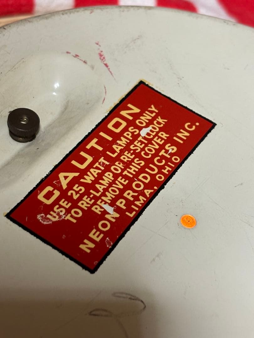 ビンテージ50年代CBS ラジオ＆テレビ時計 ネオンライト付き電球junk古着