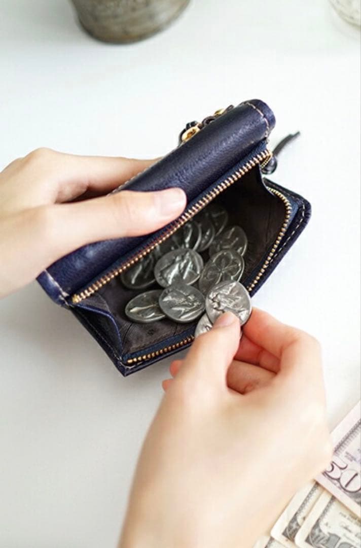 新春特価☆新品☆Dakota ダコタ　三つ折り財布　ネイビー　春財布