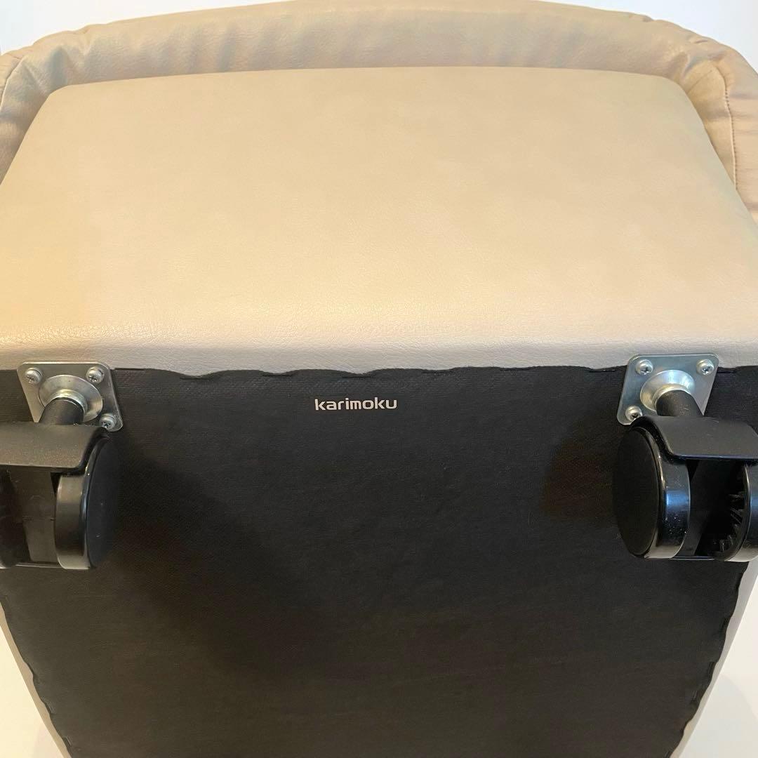 美品　karimoku/カリモク「ZT」シリーズ 本革オットマン　椅子