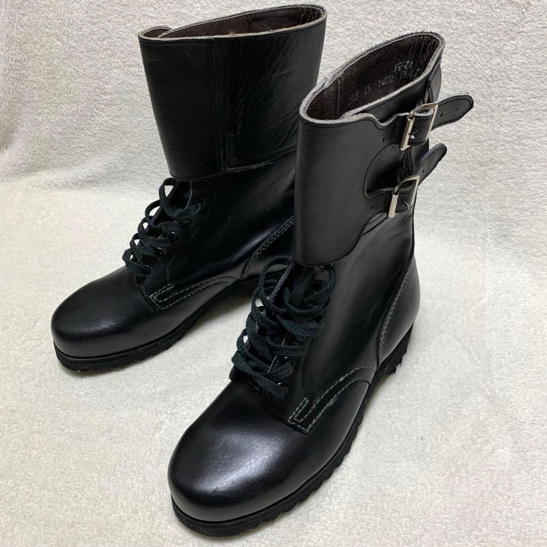 【チェコスロバキア軍】コンバットブーツ　ミリタリー　レースアップ　サイドベルト