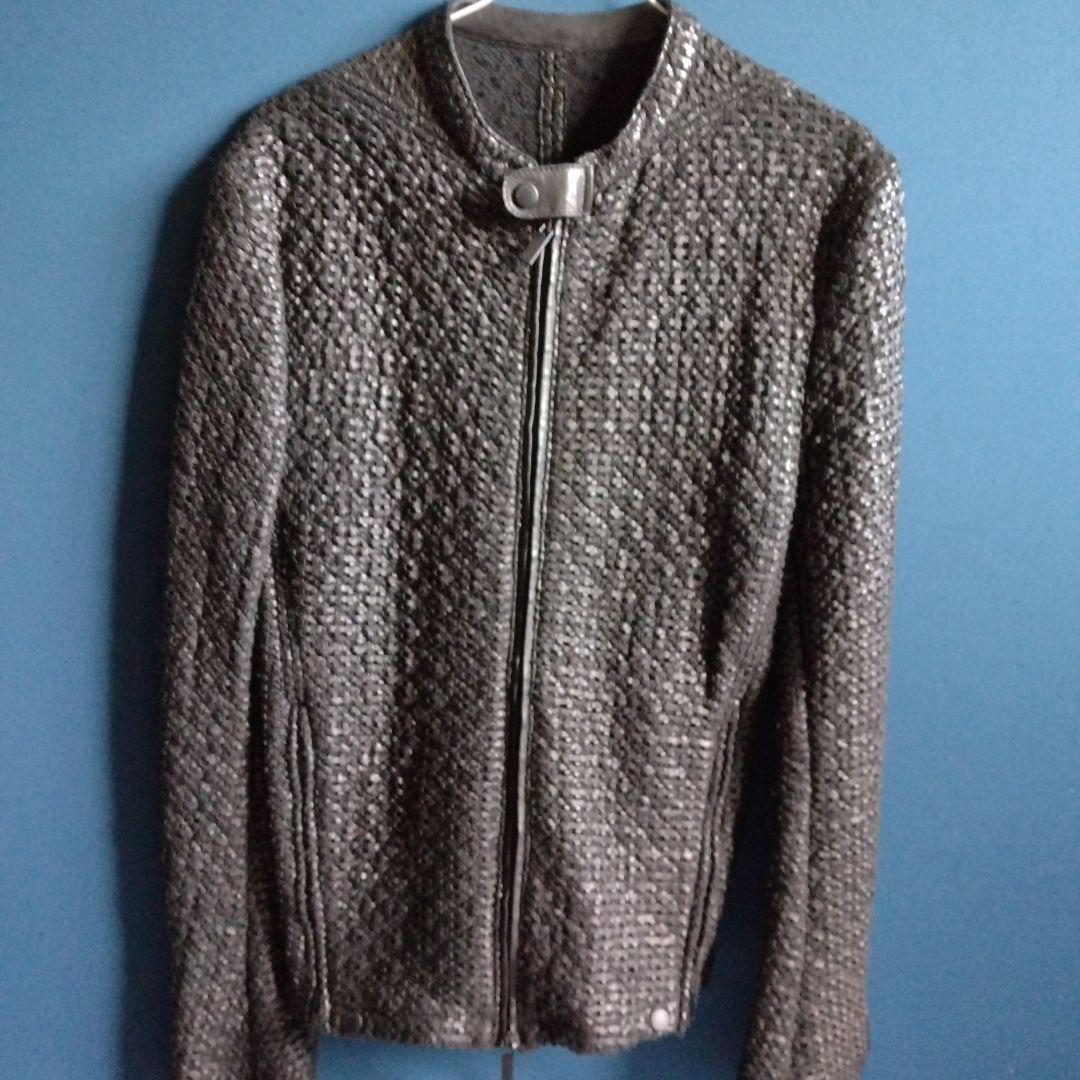 ARMANI　レザー シングルライダースジャケット