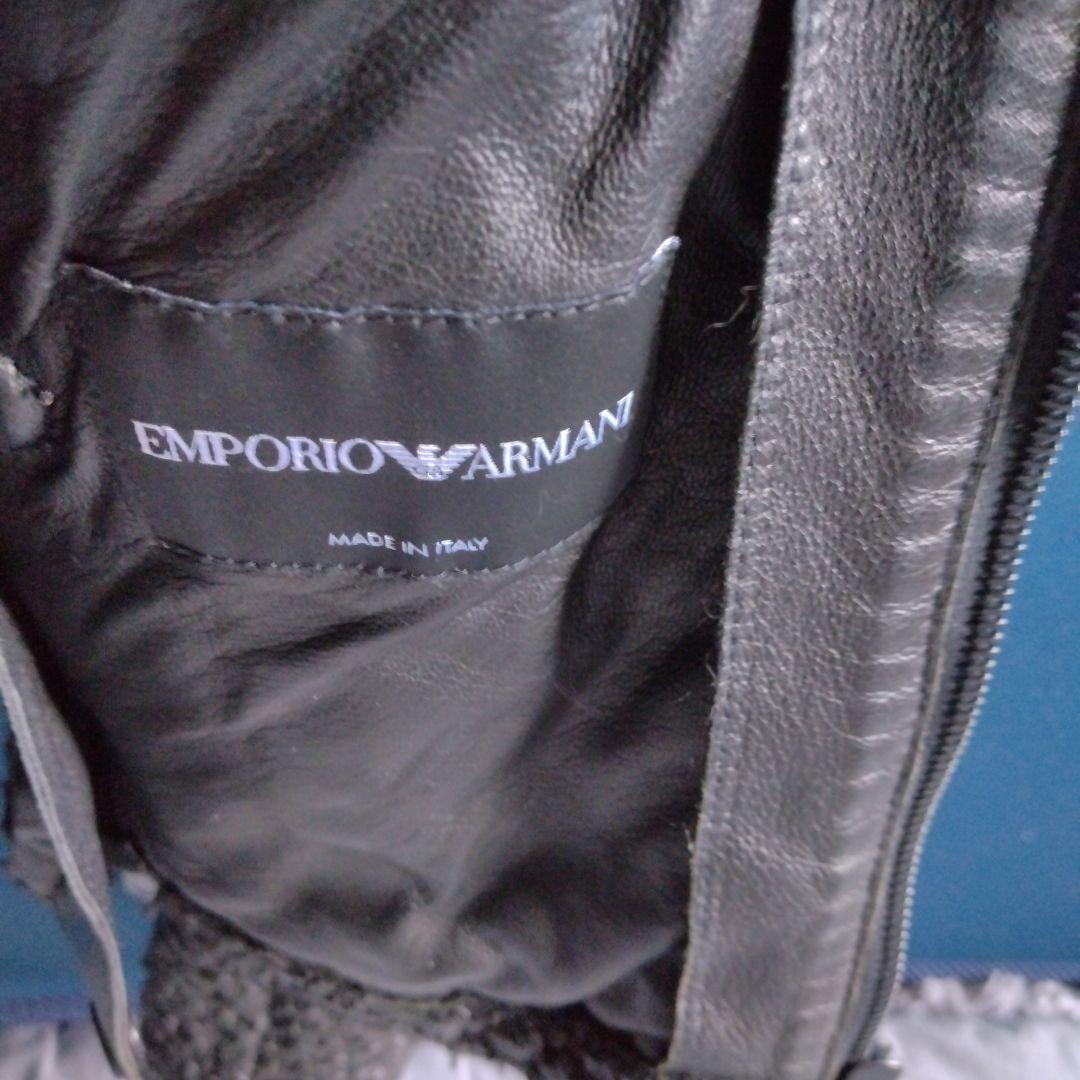 ARMANI　レザー シングルライダースジャケット