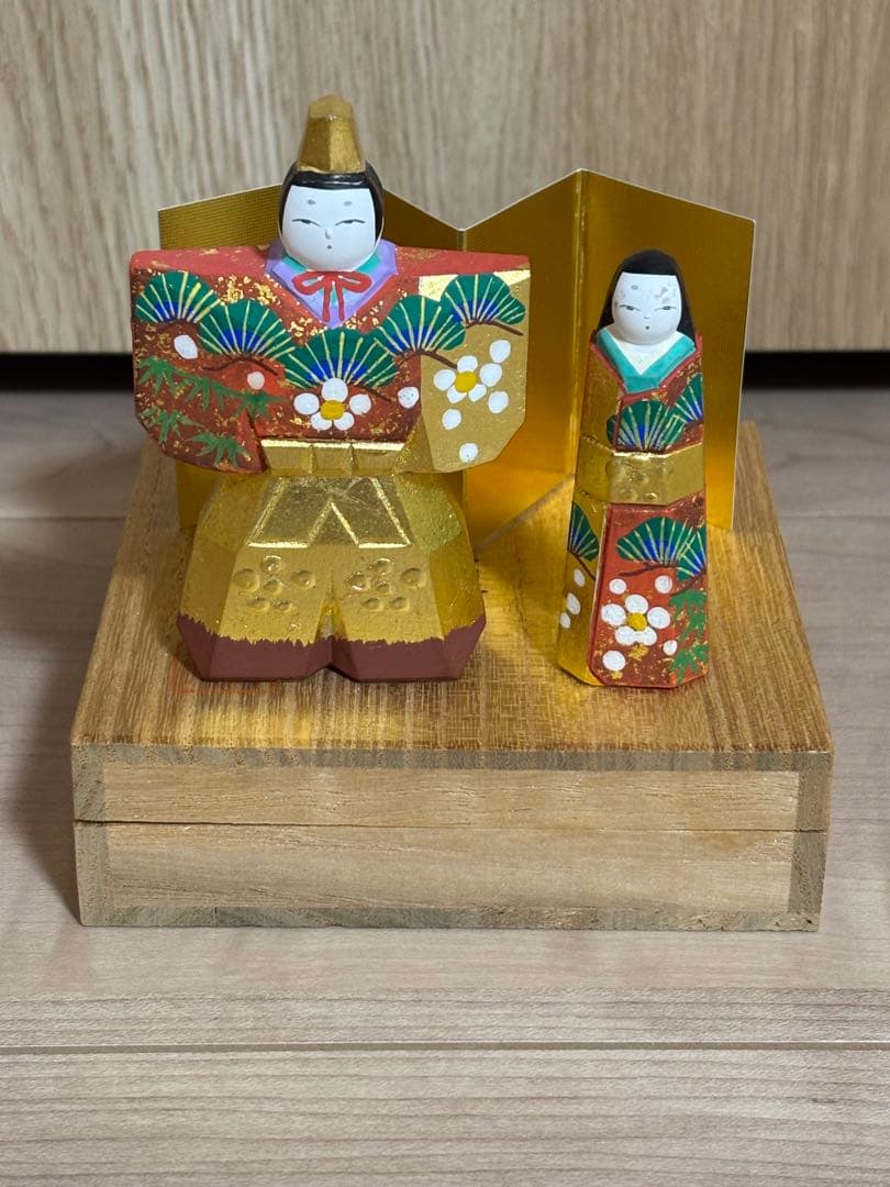 【最終値下げ】奈良一刀彫 神泉作 立雛 お雛様 お内裏様 雛人形 工芸品