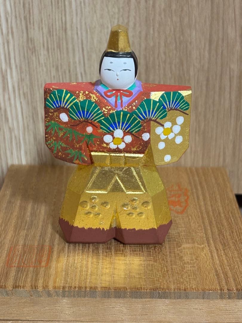 【最終値下げ】奈良一刀彫 神泉作 立雛 お雛様 お内裏様 雛人形 工芸品