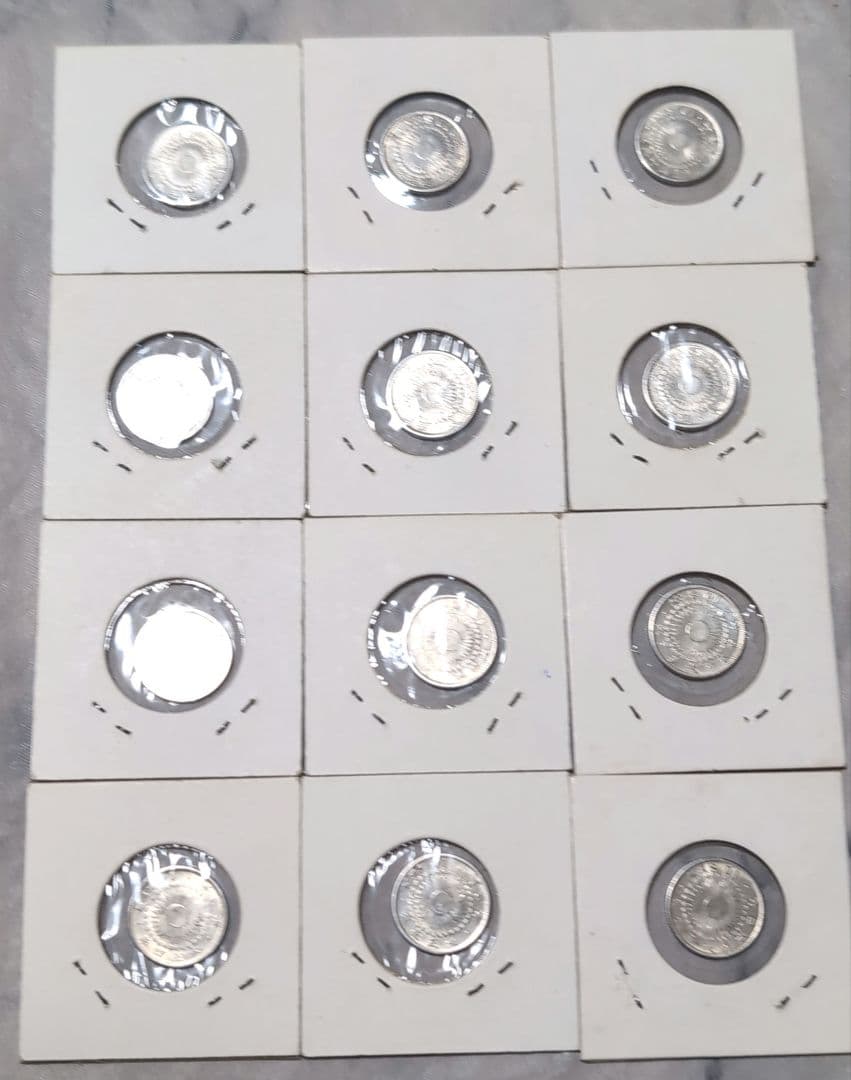 希少❗️！未使用、極美品クラス、旭日1０銭銀貨、明治、大正全年号揃い１２枚セット