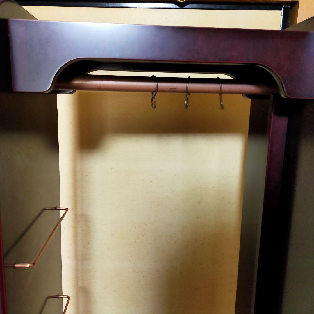 最終価格　希少　木製ハンガーラック　ミラー、キャスター付　最高級胴引　162cm