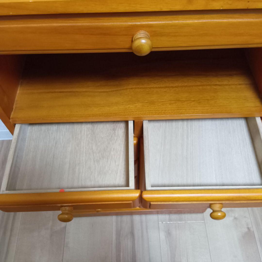 け*ん様 木製電話台　マルチFAXラック/リビングチェスト 　キャスター付