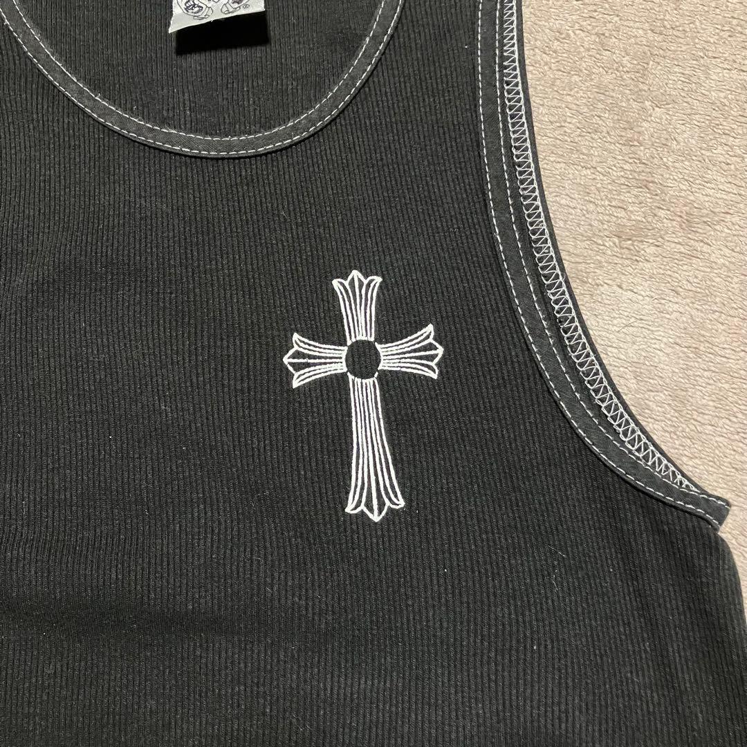 クロムハーツ タンクトップ メンズ サイドロゴ オールド ファックユー ブラック