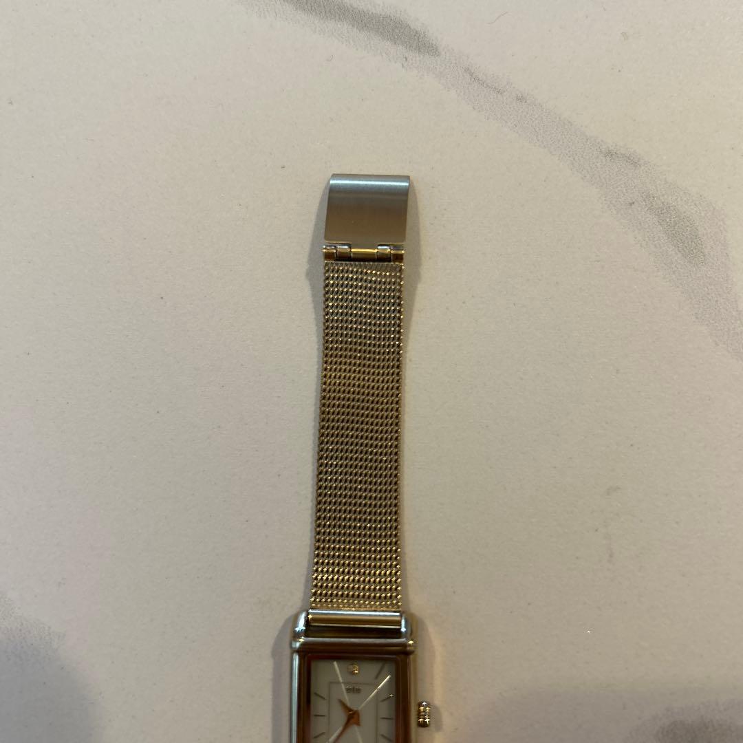 【まる様】ete 時計 ソーラー ウォッチ ダイヤ スクエア メッシュベルト高級