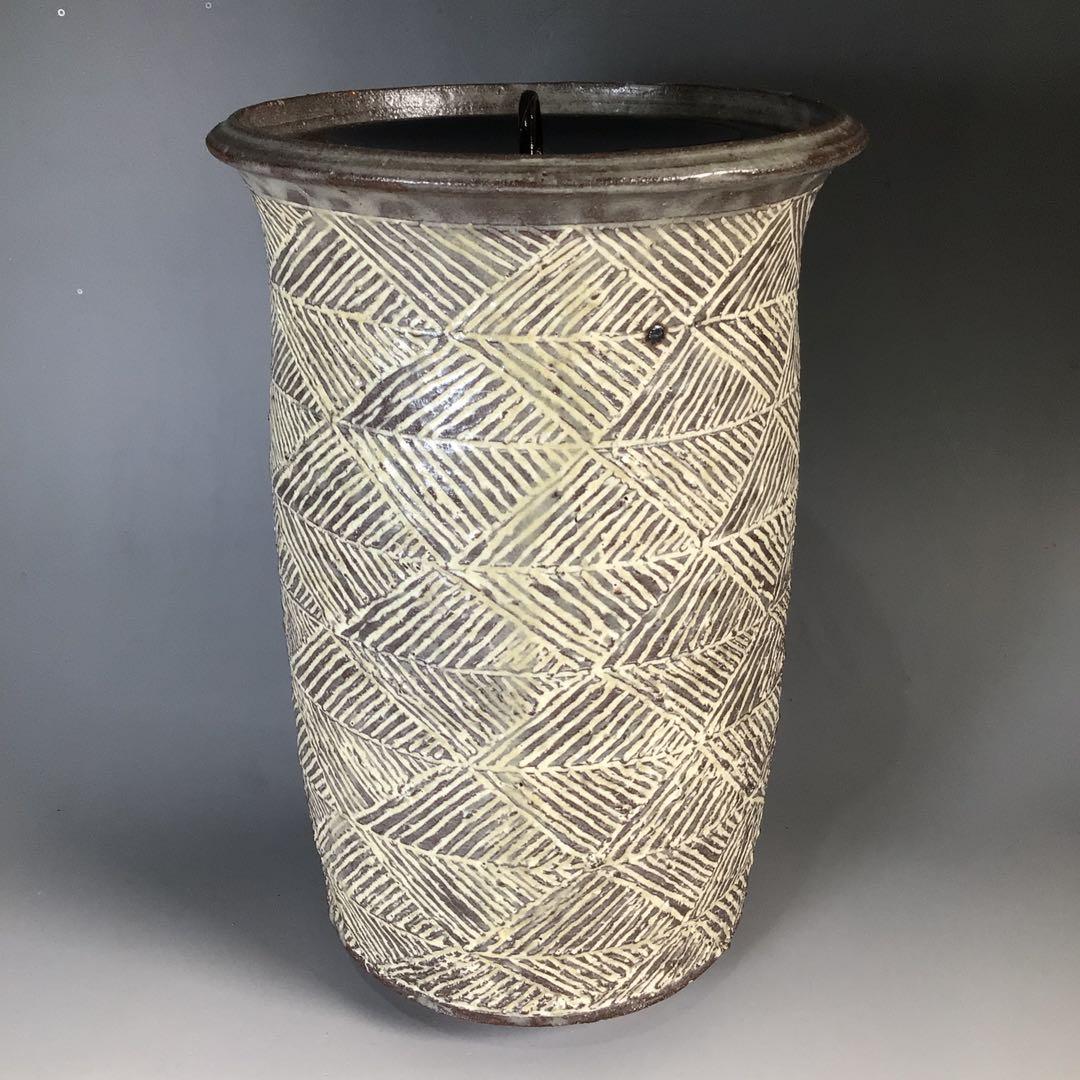 Ｎ６６４　水指　『朝倉窯　山内達雄造』『三島手水指』　共箱　茶道具