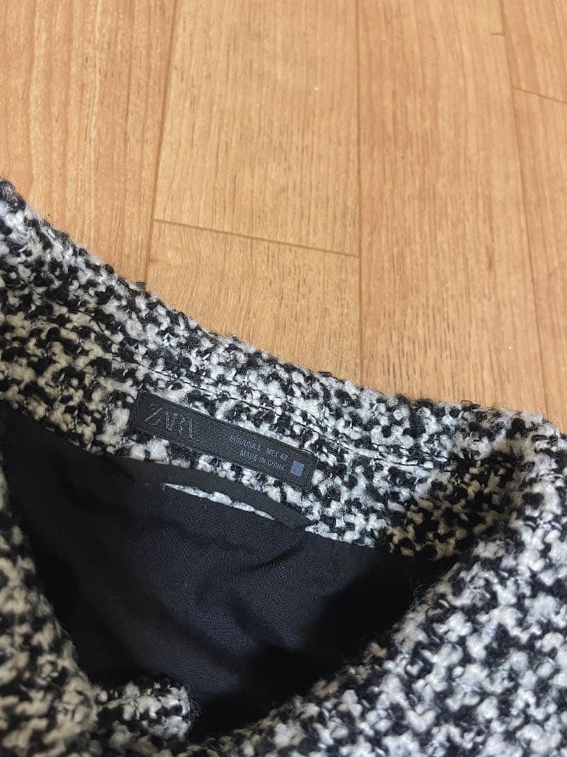 ZARA ザラ ポケット付きテクスチャードシャツジャケット 完売品　L