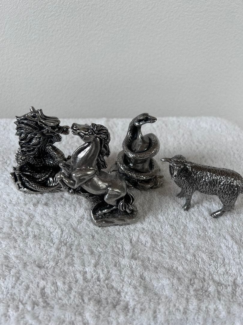 薩摩錫器　十二支　置物