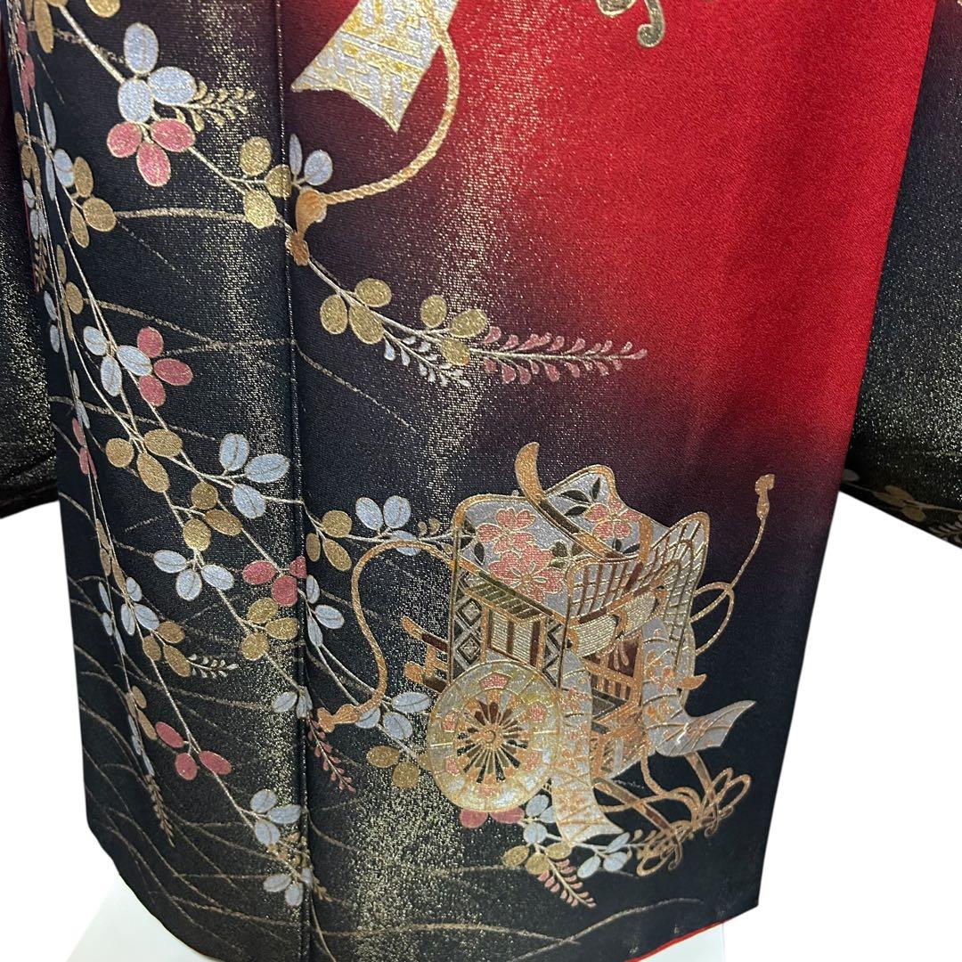 未使用近い　美品　袷　正絹　振袖　７点　フルセット