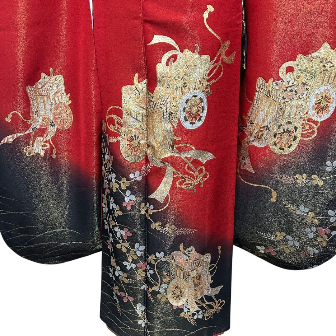 未使用近い　美品　袷　正絹　振袖　７点　フルセット
