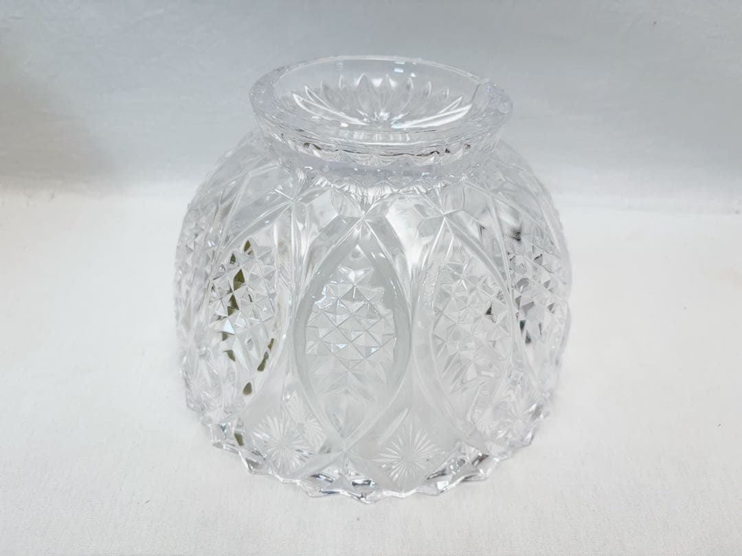 未使用 茶道具 【清昌堂】 義山水指 塗り蓋付 江戸切子 ガラス 水指 元箱