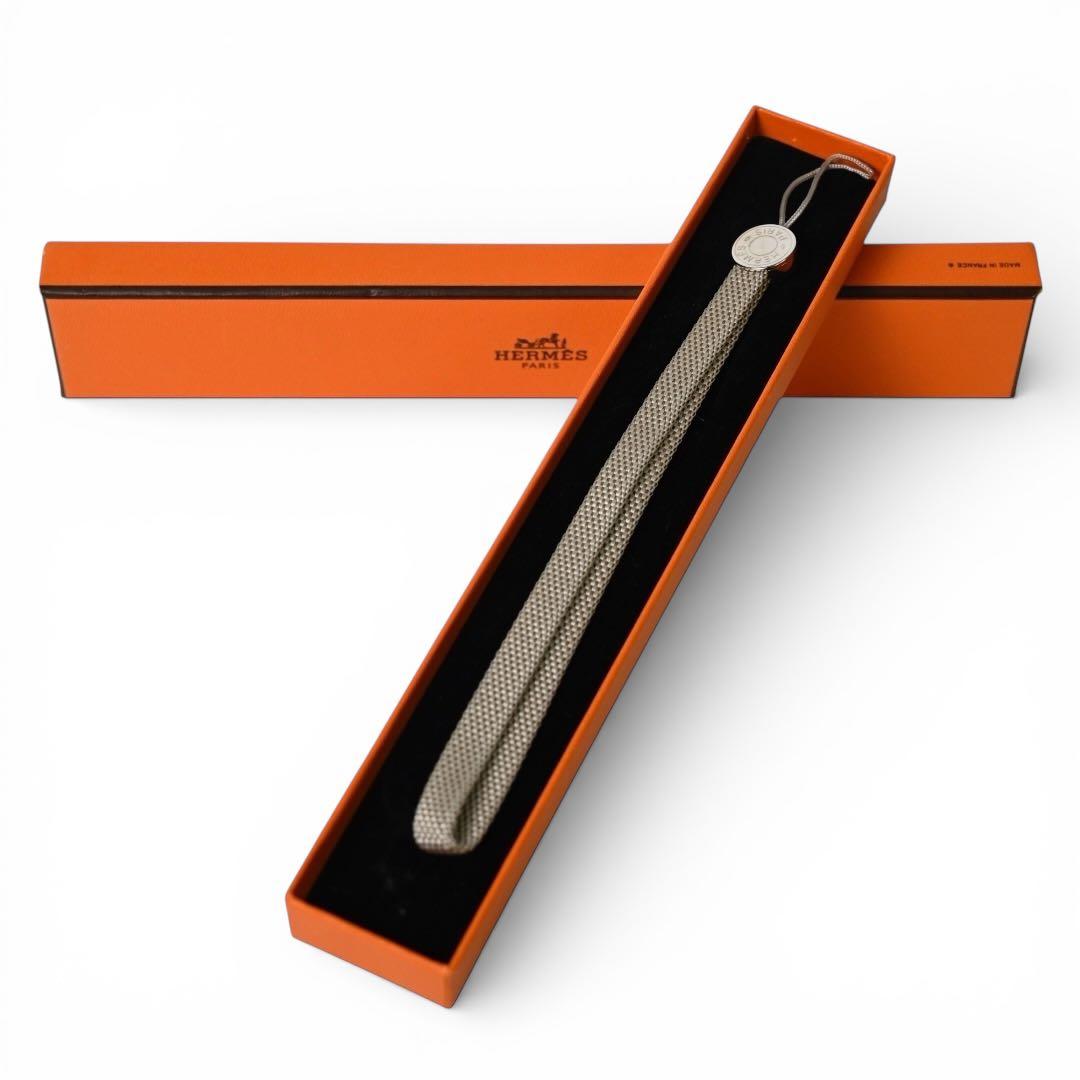 【未使用】エルメス　セリエ　携帯ストラップ　 シルバー　キーホルダー　チャーム