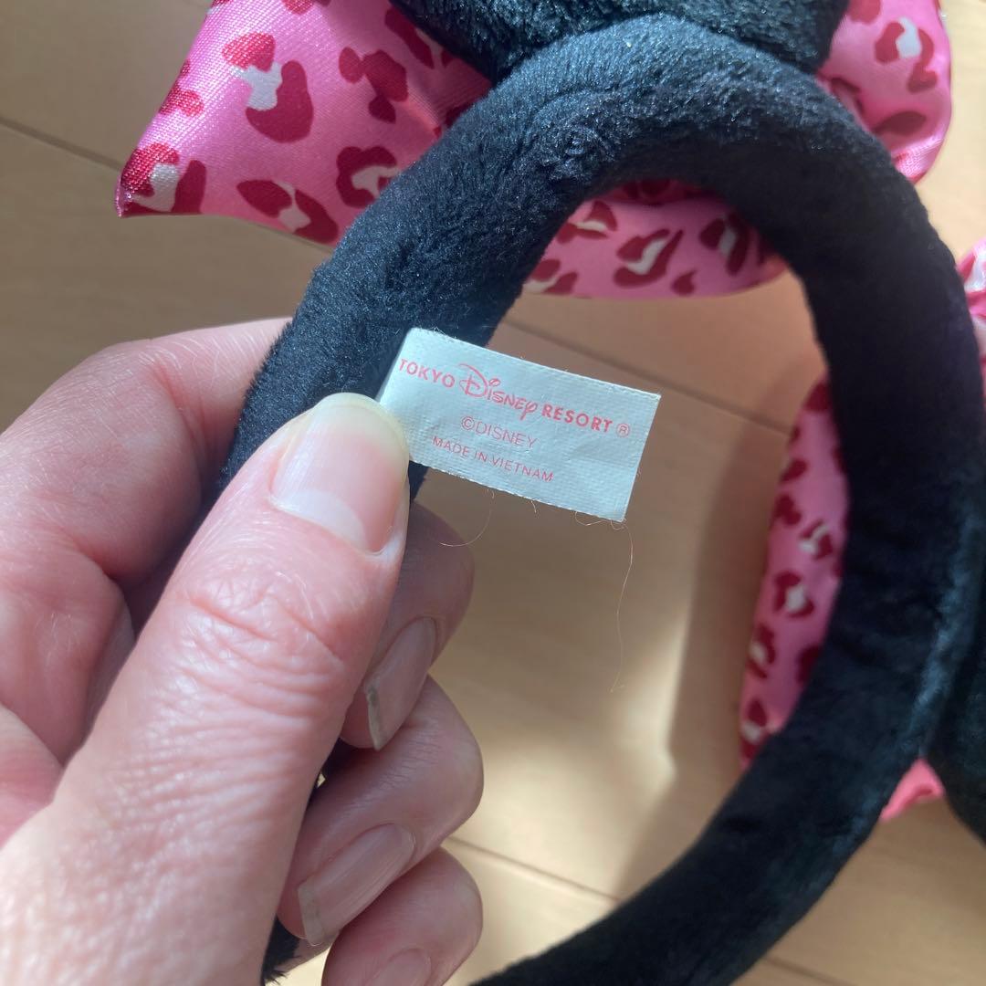 ミニー ディズニーカチューシャ ファンキャップ ヒョウ柄 ピンク