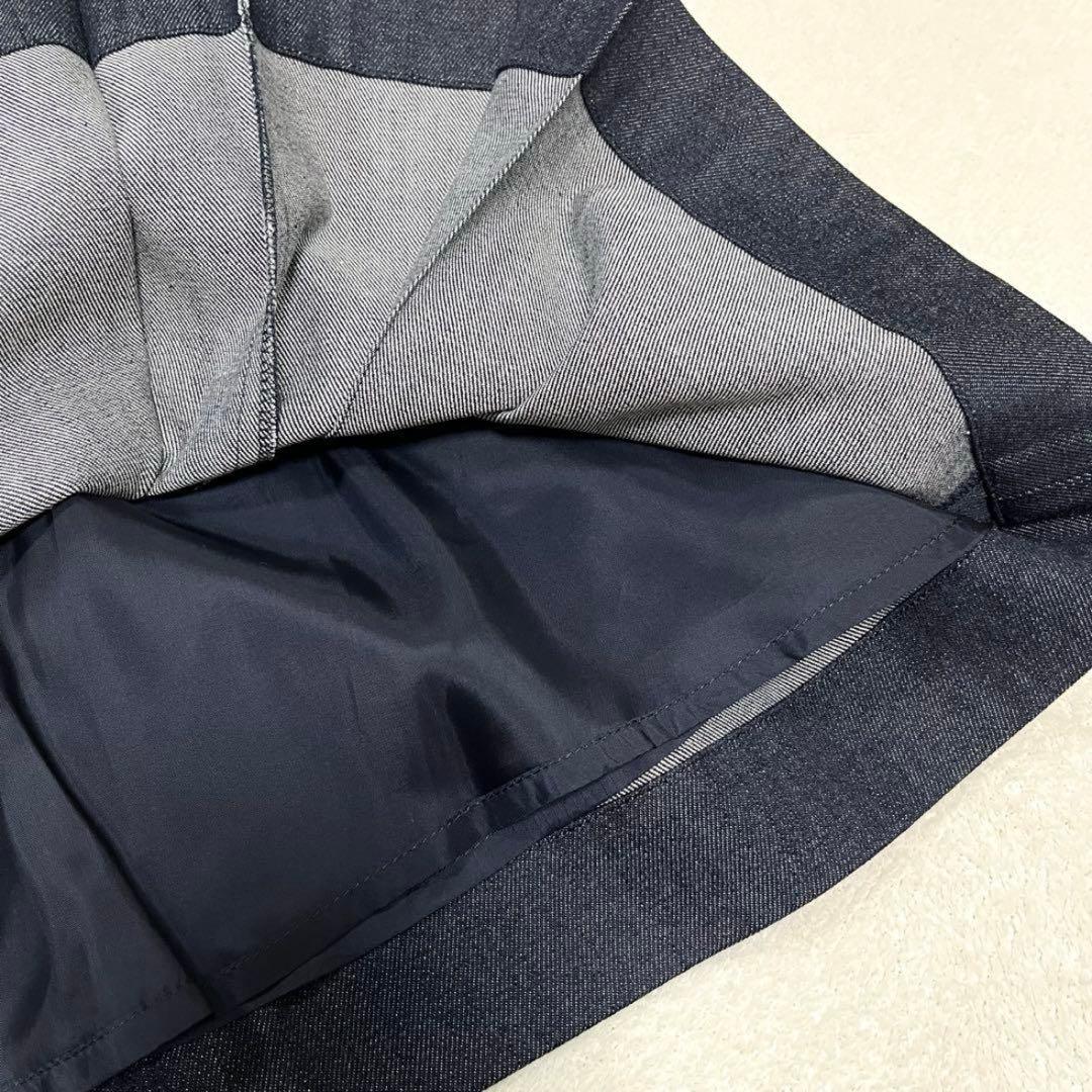 【新品】ANAYI シルク混 デニムライクタック スカート 36 アナイ