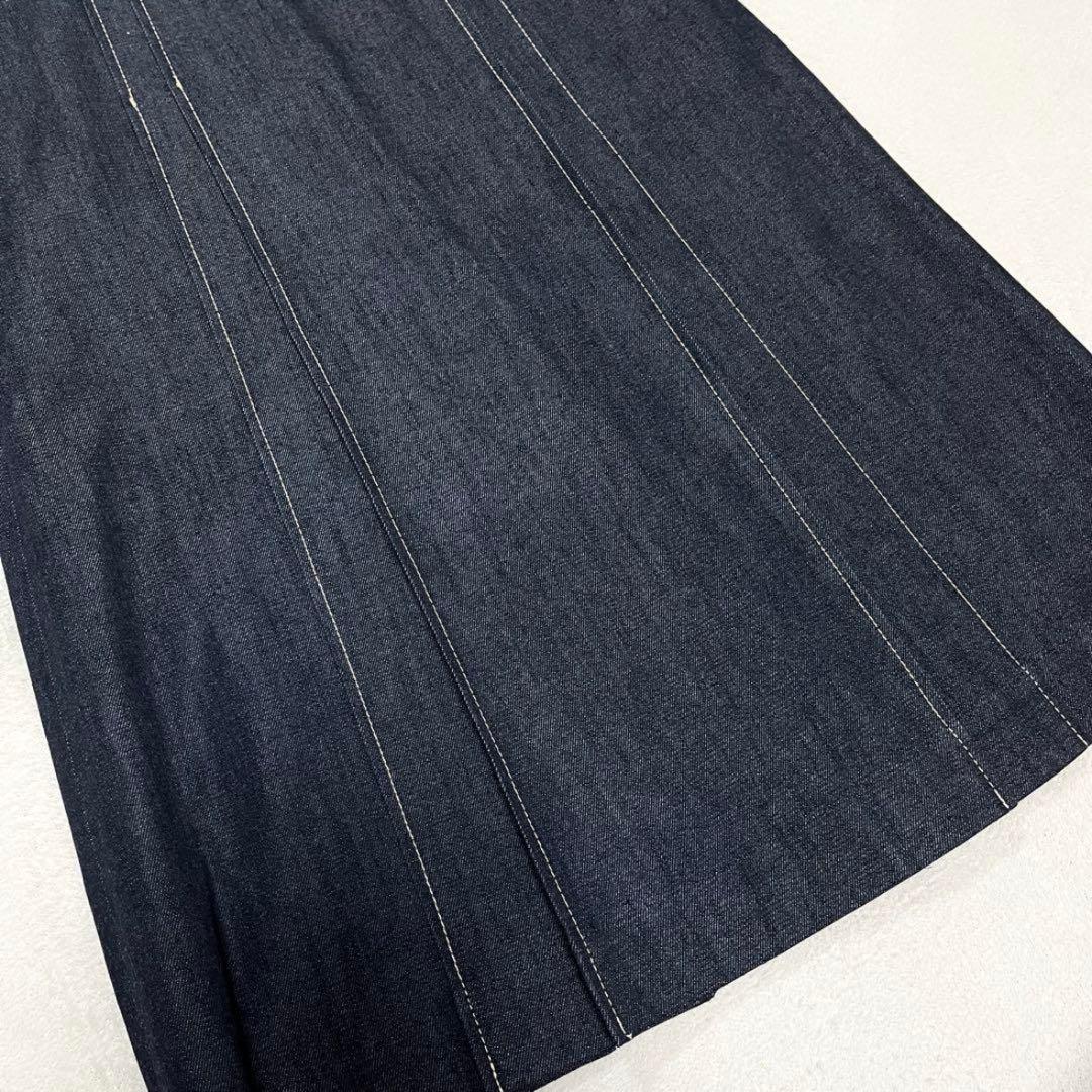 【新品】ANAYI シルク混 デニムライクタック スカート 36 アナイ