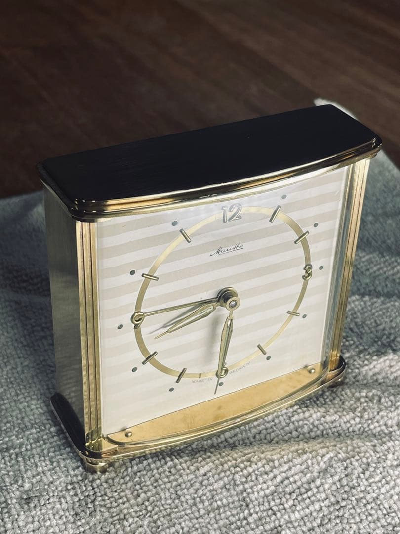 ドイツMauthe '50 BrassTableClock 真鍮置時計　順調稼働