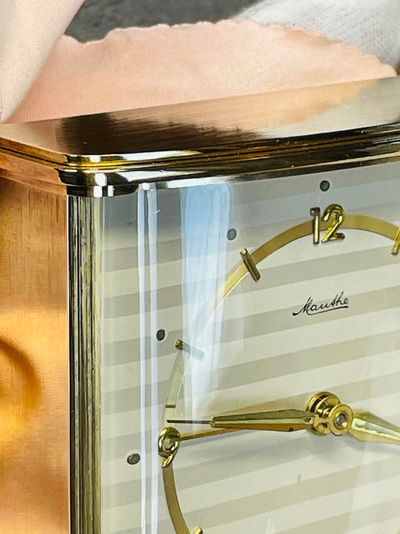 ドイツMauthe '50 BrassTableClock 真鍮置時計　順調稼働