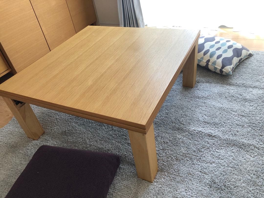 日本製　ナチュラル木製正方形こたつテーブル