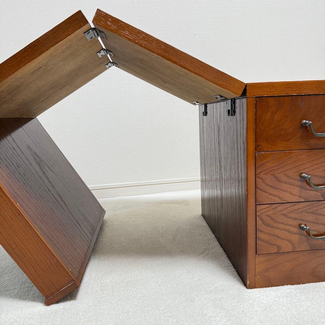 折りたたみ　文机　書斎机　座卓　レトロ　アンティーク　引き出し付