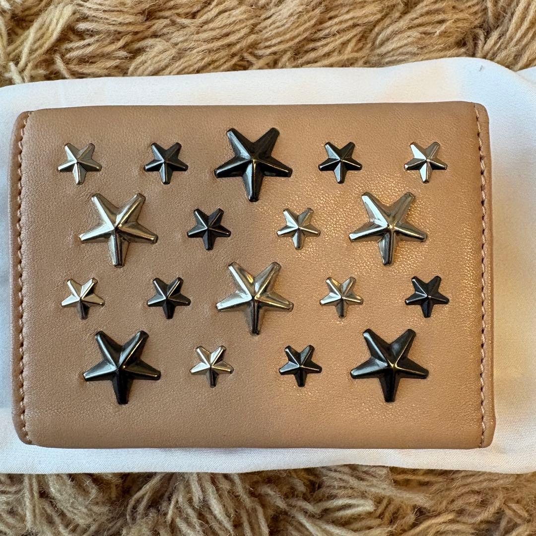 【未使用】JIMMY CHOO ジミーチュウ 三つ折り財布 スタッズ レディース