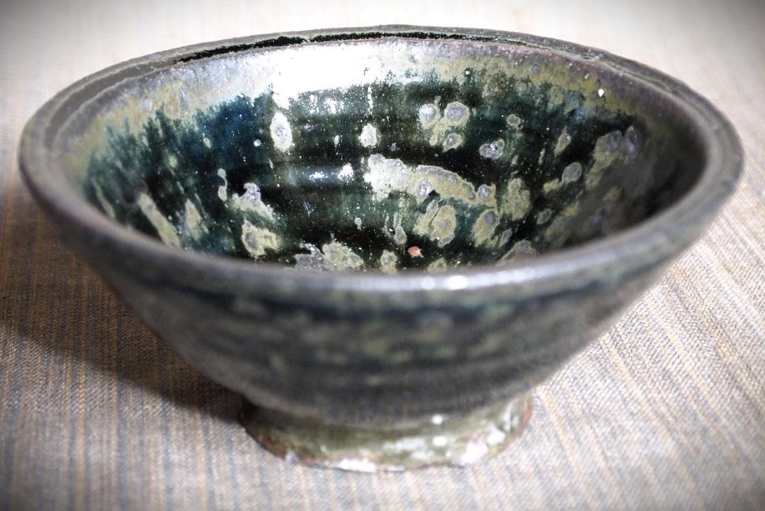 人気作家★加地学【師：森岡成好】★窯変（天目）黒茶碗A