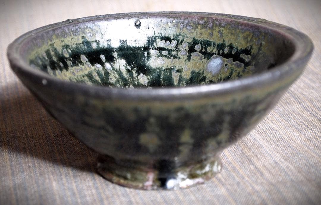 人気作家★加地学【師：森岡成好】★窯変（天目）黒茶碗A