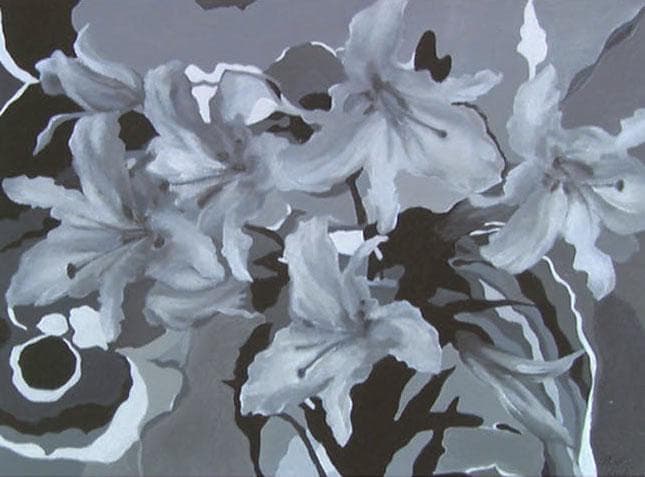 油絵 菅家令子 絵 絵画 インテリア 額付(白) uF6-070101 花