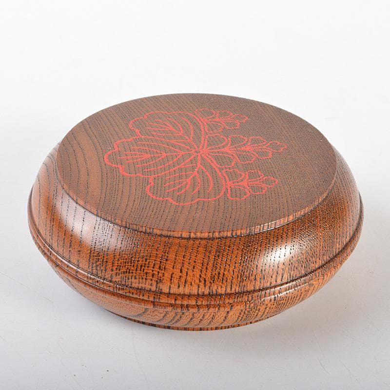 茶道具　漆工芸師　川端近左作　太閤桐絵欅拭漆香合　共箱　V　R6797