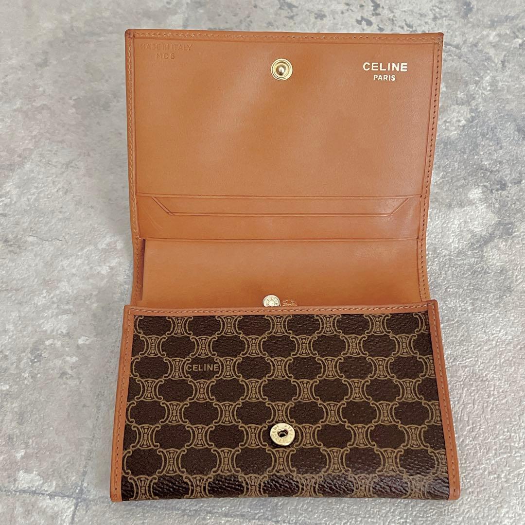 未使用級✨セリーヌ マカダム がま口 トリオンフ 二つ折り財布 pvc レザー