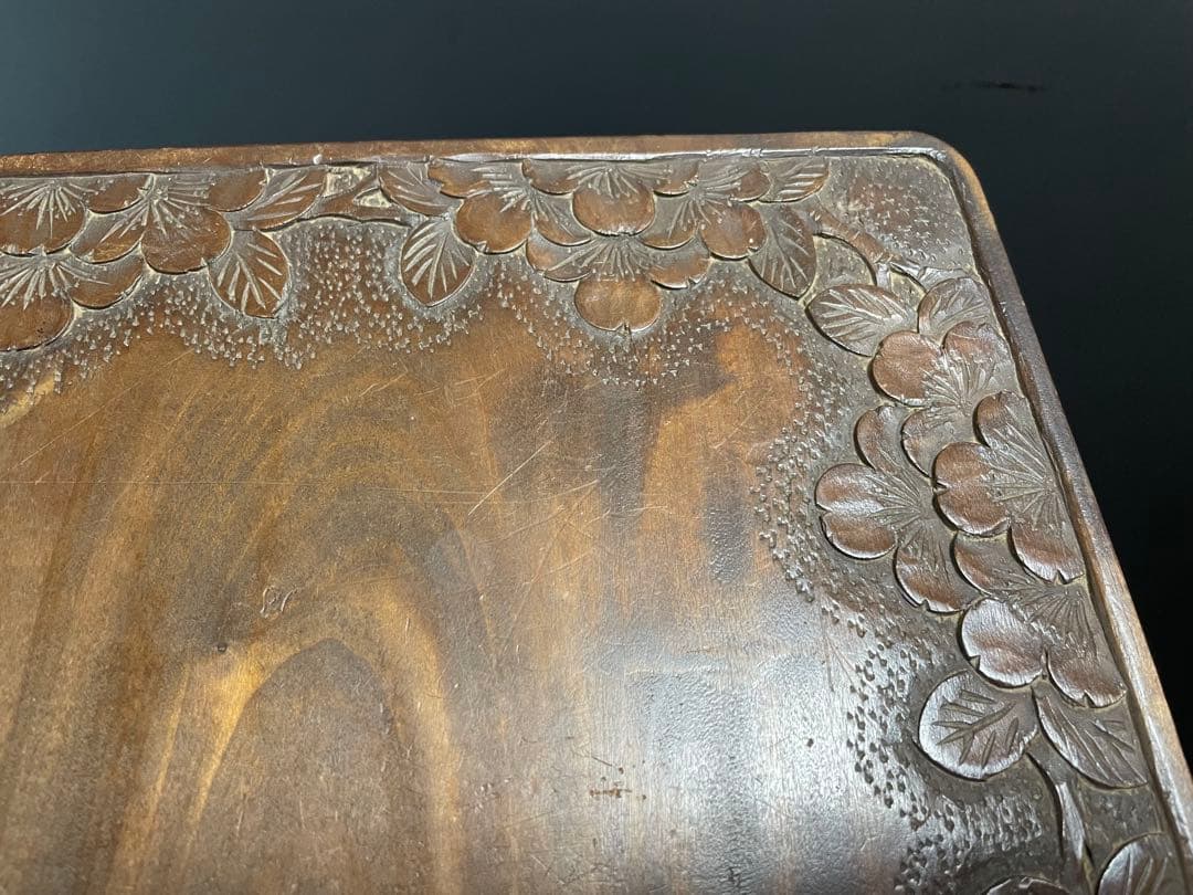 和製ビンテージ 伝統工芸 軽井沢彫り サイドテーブル　花台