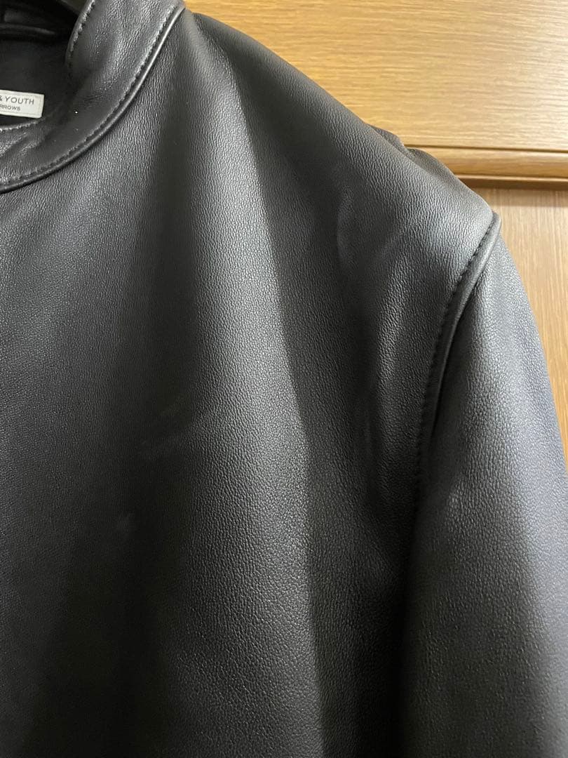 【BEAUTY & YOUTH】ラムレザー シングル ライダース ジャケット
