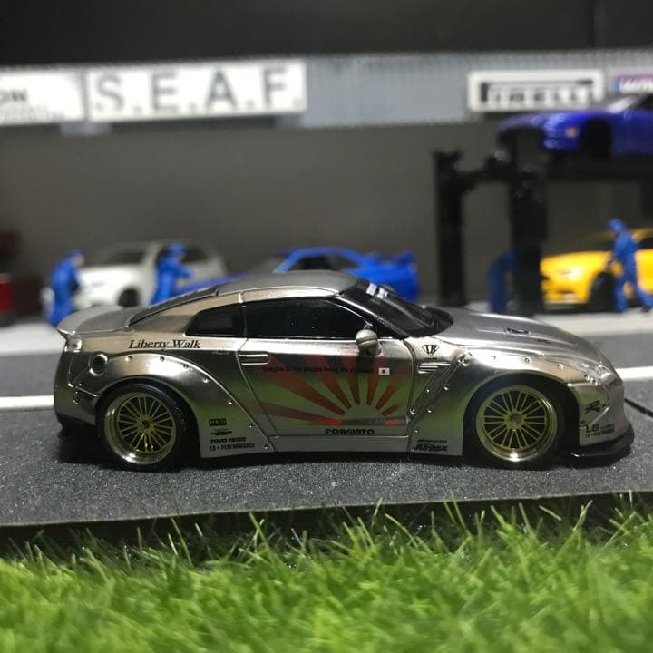 リバティーウォーク 1/64 LB ゴールドホイール 深リム カスタム品