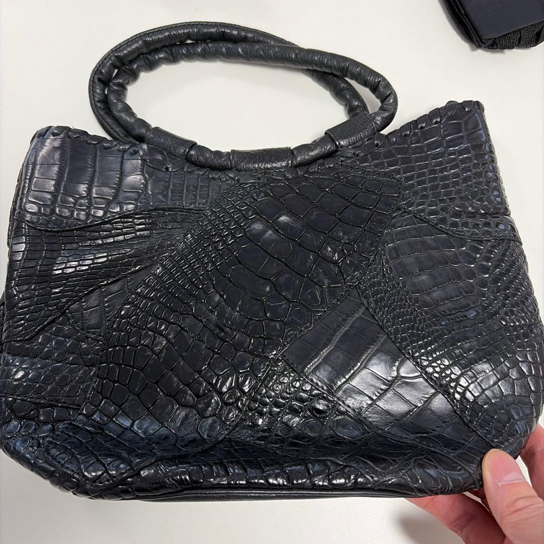 IBIZA ブラック　ワニ革　ハンドバッグ　美品！