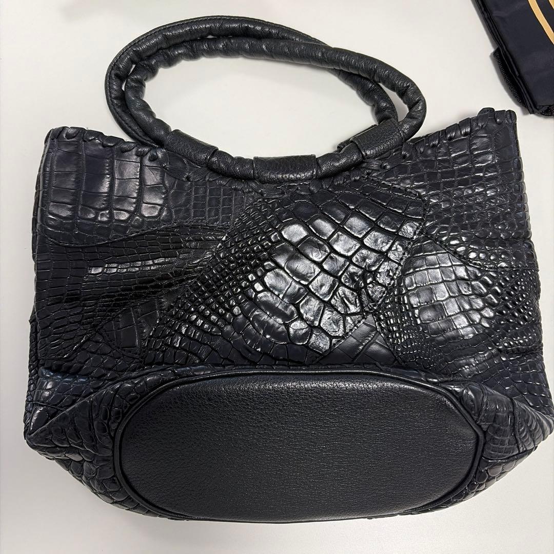 IBIZA ブラック　ワニ革　ハンドバッグ　美品！