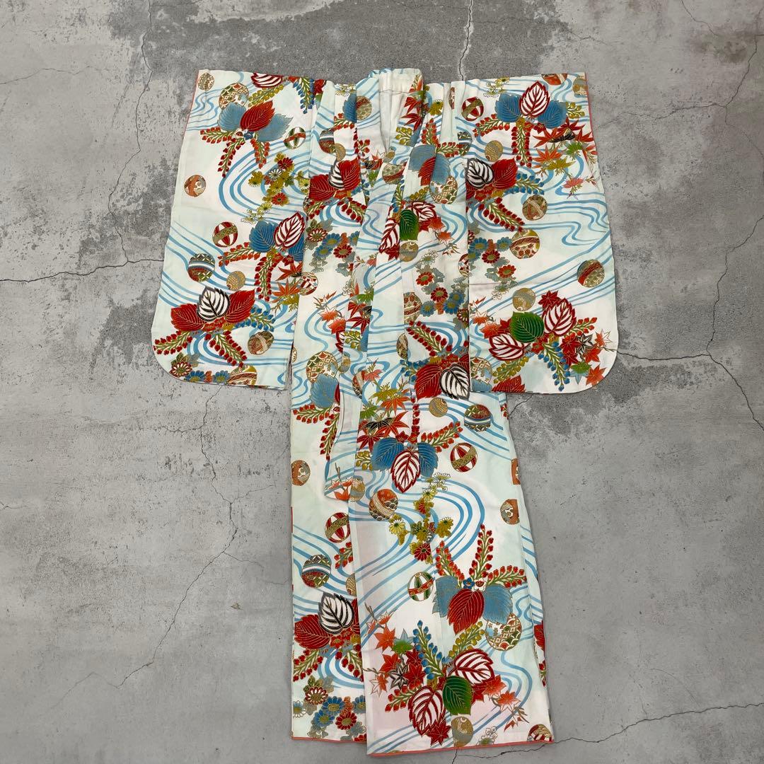 七五三　7歳着物 アンティーク着物【K7-16】