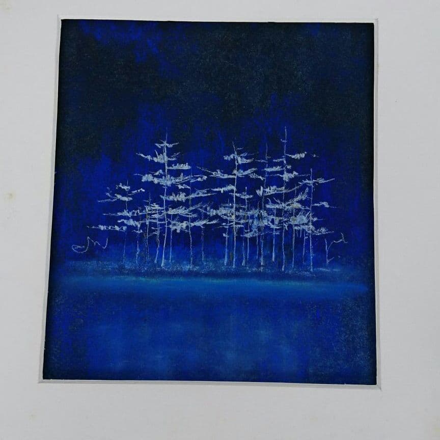 #絵画 (山崎範雄:青の魔術師) #「針葉樹 」(吊り下げワイヤーセット)