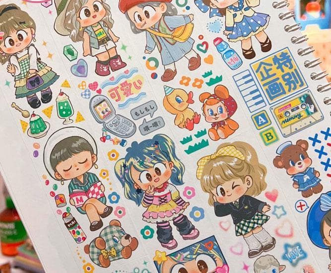 【3巻セット】小麦珈琲 MaiCoffee 海外マステ 人物マステ 少女 麦麦