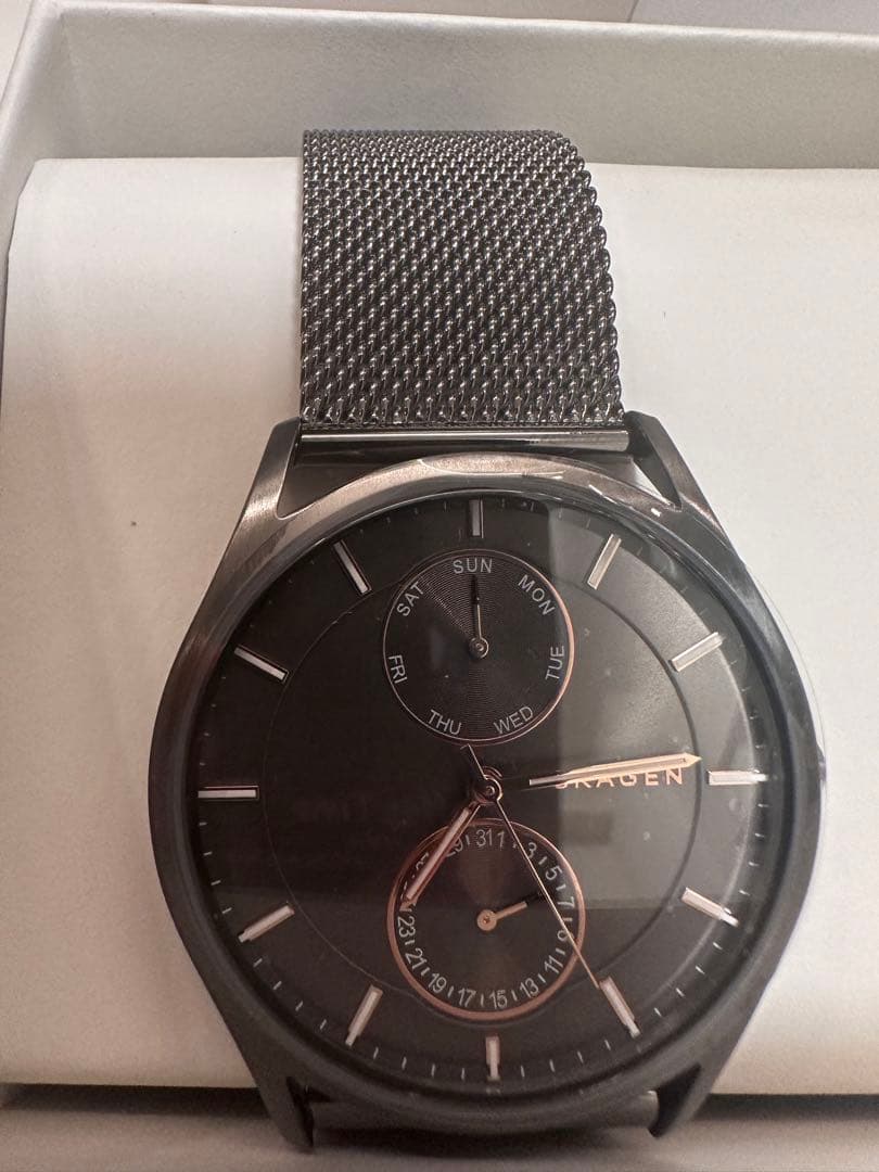 新品SKAGEN SKW6180 メンズ時計 ダークグレー メッシュバンド