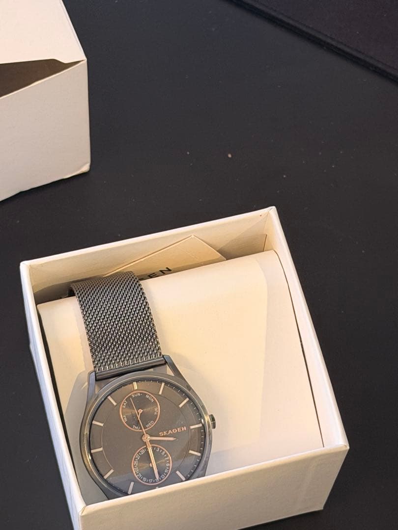 新品SKAGEN SKW6180 メンズ時計 ダークグレー メッシュバンド