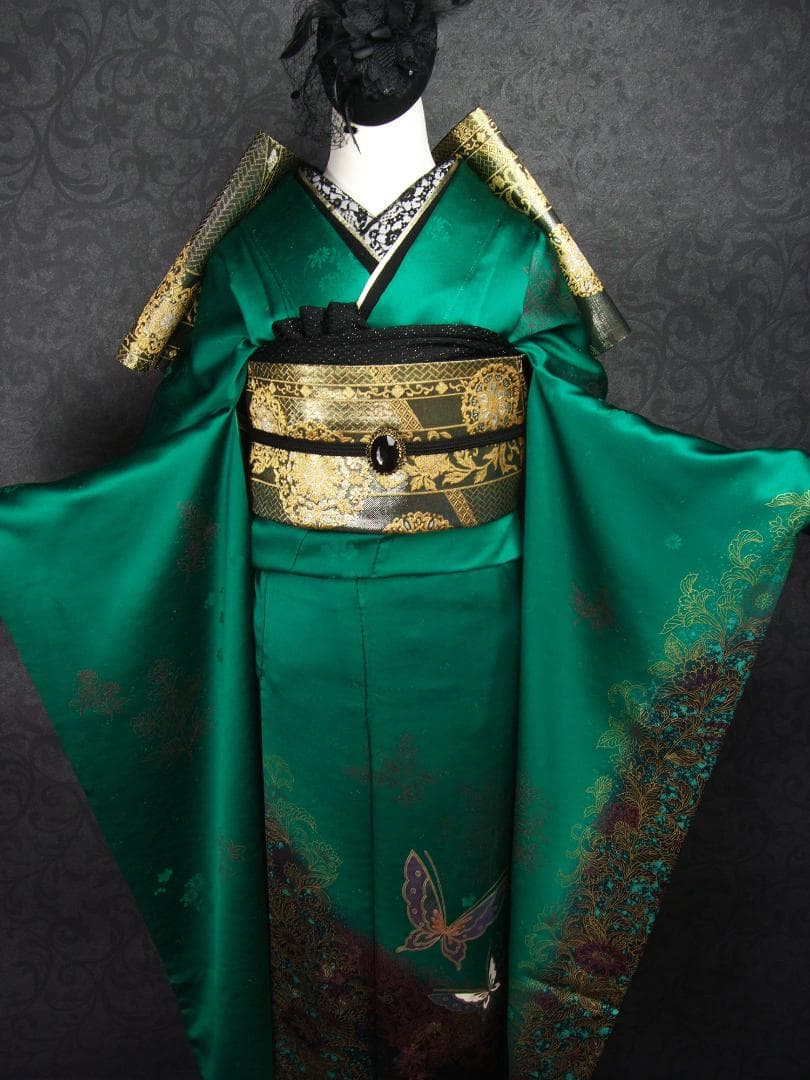 あかりんご アラベスクに蝶々　　ゴシック振袖フルセット　ｍ7